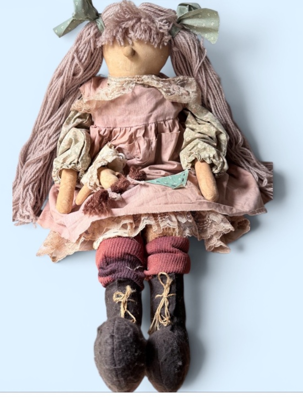 vintage Attic Babies" primitive cloth rag doll by artist Marty Maschino